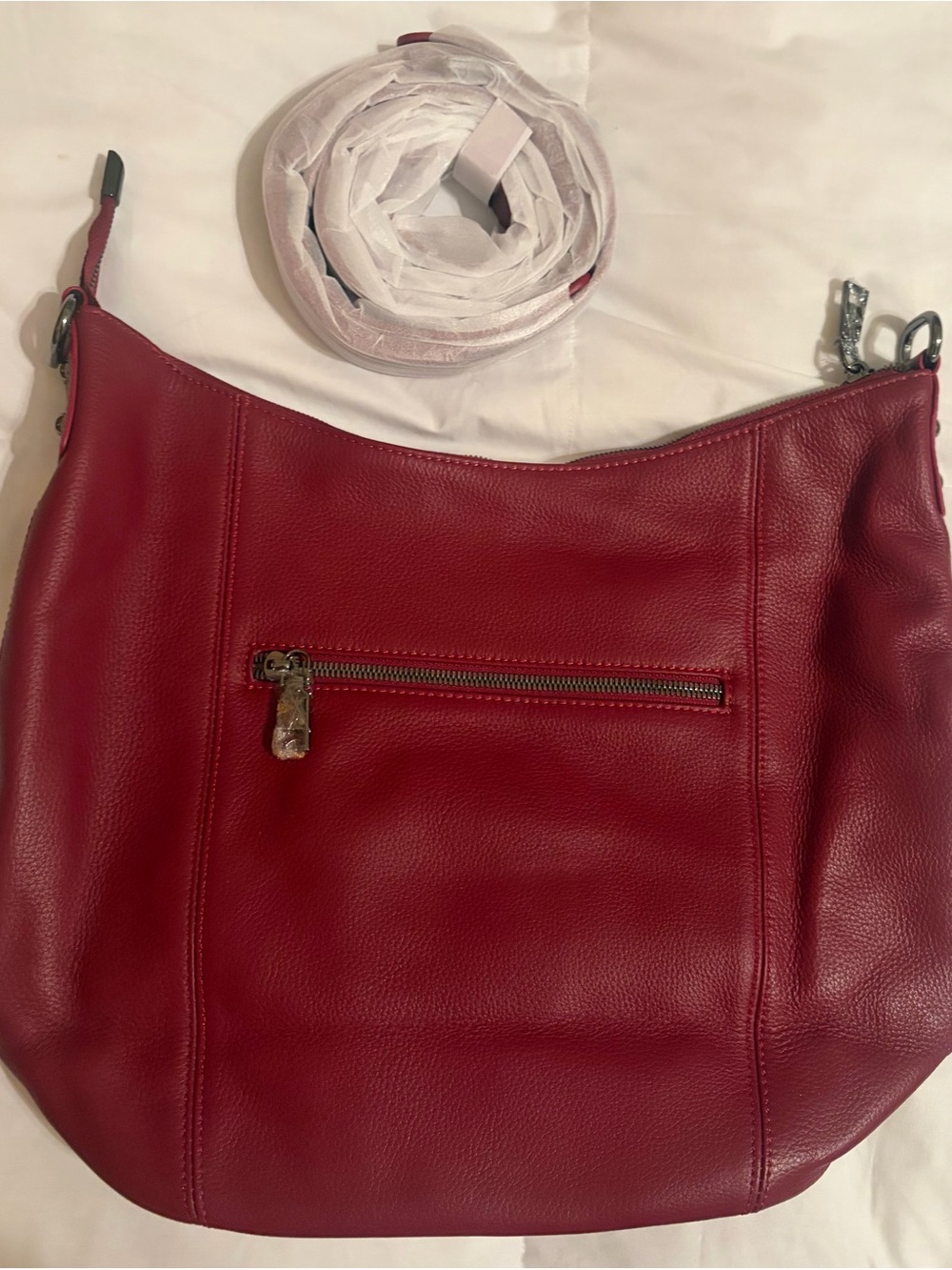 New Iswee Red Leather Purse with Strap